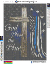 Load image into Gallery viewer, God Bless the Blue - Diamond Painting Bling Art
