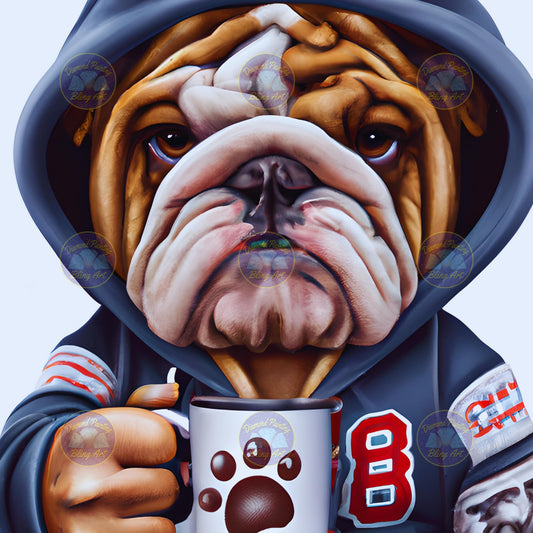 Grumpy English Bulldog - Diamond Painting Bling Art