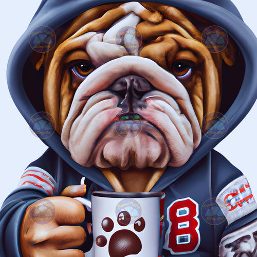 Grumpy English Bulldog - Diamond Painting Bling Art