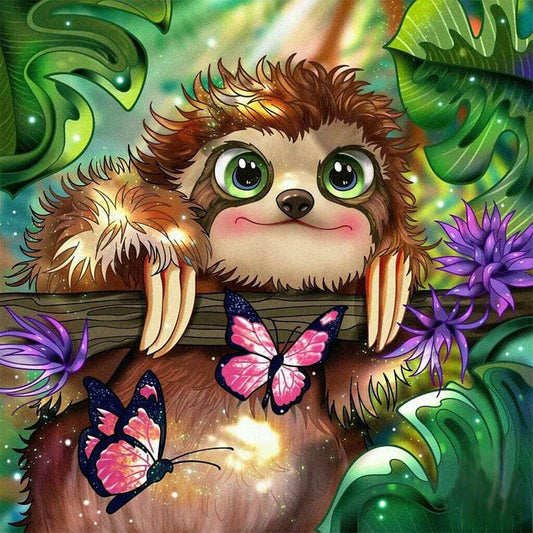 Hanging Around Sloth - Diamond Painting Bling Art