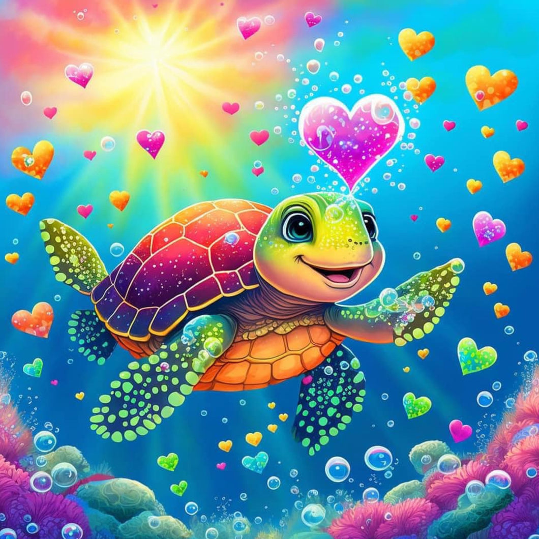Happy Turtle - Diamond Painting Bling Art