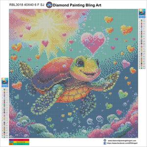 Happy Turtle - Diamond Painting Bling Art