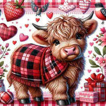 Load image into Gallery viewer, Hearts Galore Cow - Diamond Painting Bling Art
