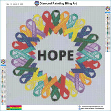 Load image into Gallery viewer, Hope Cancer Awareness - Diamond Painting Bling Art
