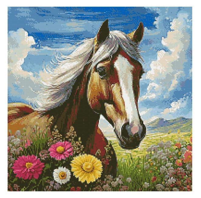 Horse discount in flower field painting by Ryanchristyarts