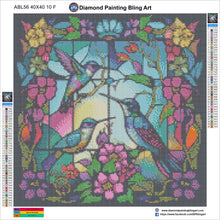 Load image into Gallery viewer, Hummingbirds Stain Glass PRE ORDER NOW - Diamond Painting Bling Art
