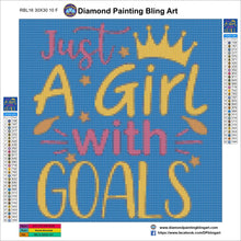 Load image into Gallery viewer, Just a Girl with Goals - Diamond Painting Bling Art
