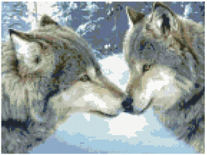 Kissing Wolves - Diamond Painting Bling Art