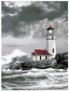 Lighthouse Black & White - Diamond Painting Bling Art