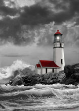 Load image into Gallery viewer, Lighthouse Black &amp; White - Diamond Painting Bling Art
