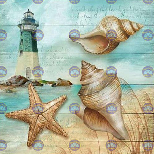 Lighthouse Sea Shells - Diamond Painting Bling Art