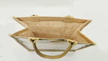Load image into Gallery viewer, Linen Waterproof Handbag/Tote - top view of inside of bag
