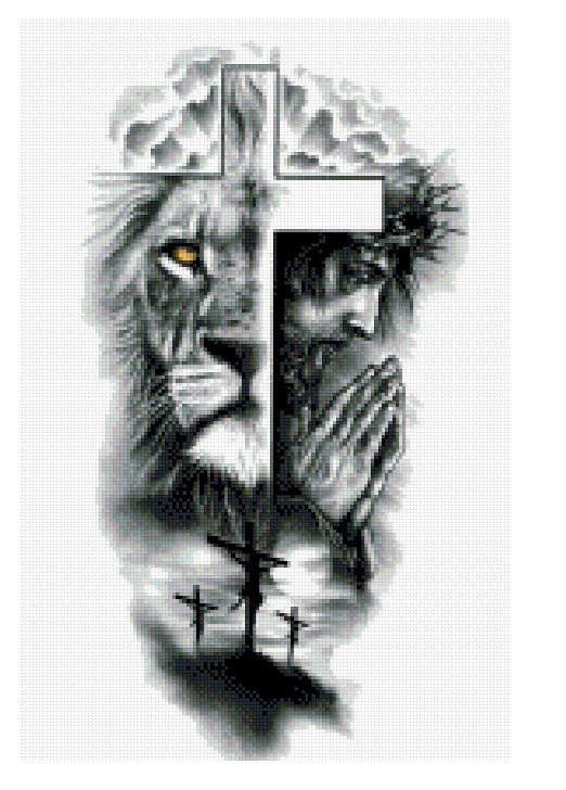 Lion & Jesus  Diamond Painting Bling Art