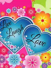 Load image into Gallery viewer, Live Laugh Love Hearts - Diamond Painting Bling Art
