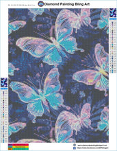 Load image into Gallery viewer, Neon Blue Butterflies - Diamond Painting Bling Art
