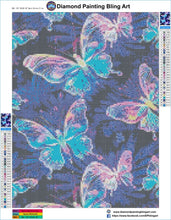 Load image into Gallery viewer, Neon Blue Butterflies - Diamond Painting Bling Art
