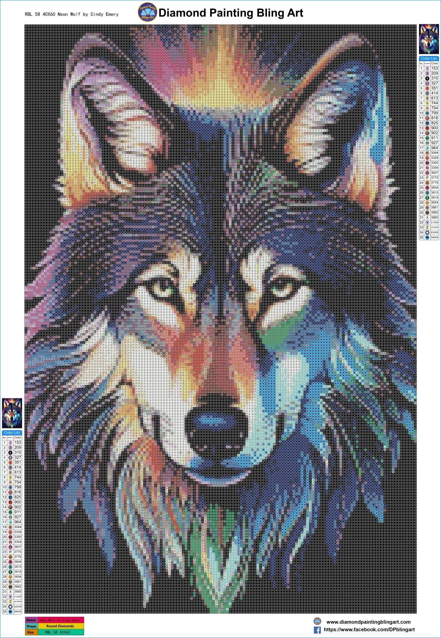 Neon Wolf - Diamond Painting Bling Art