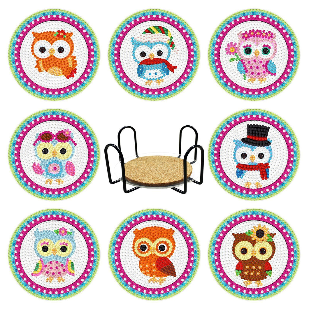Owl Coaster set - Diamond Painting Bling Art