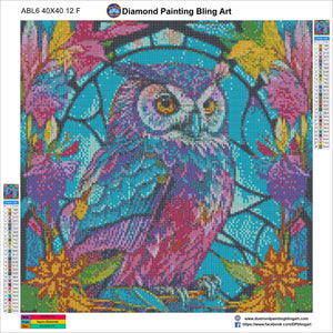 Owl Stain Glass - Diamond Painting Bling Art