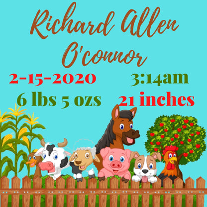 Personalized Baby Announcement - Diamond Painting Bling Art