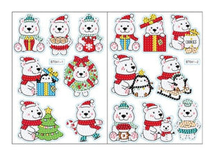 Polar Bear Christmas Stickers - Diamond Painting Bling Art