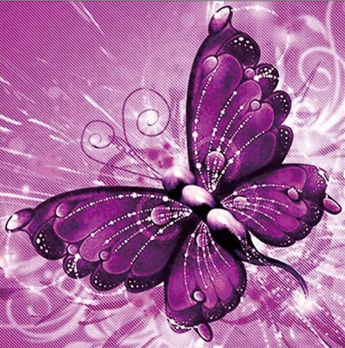 Purple Butterfly - Diamond Painting Bling Art