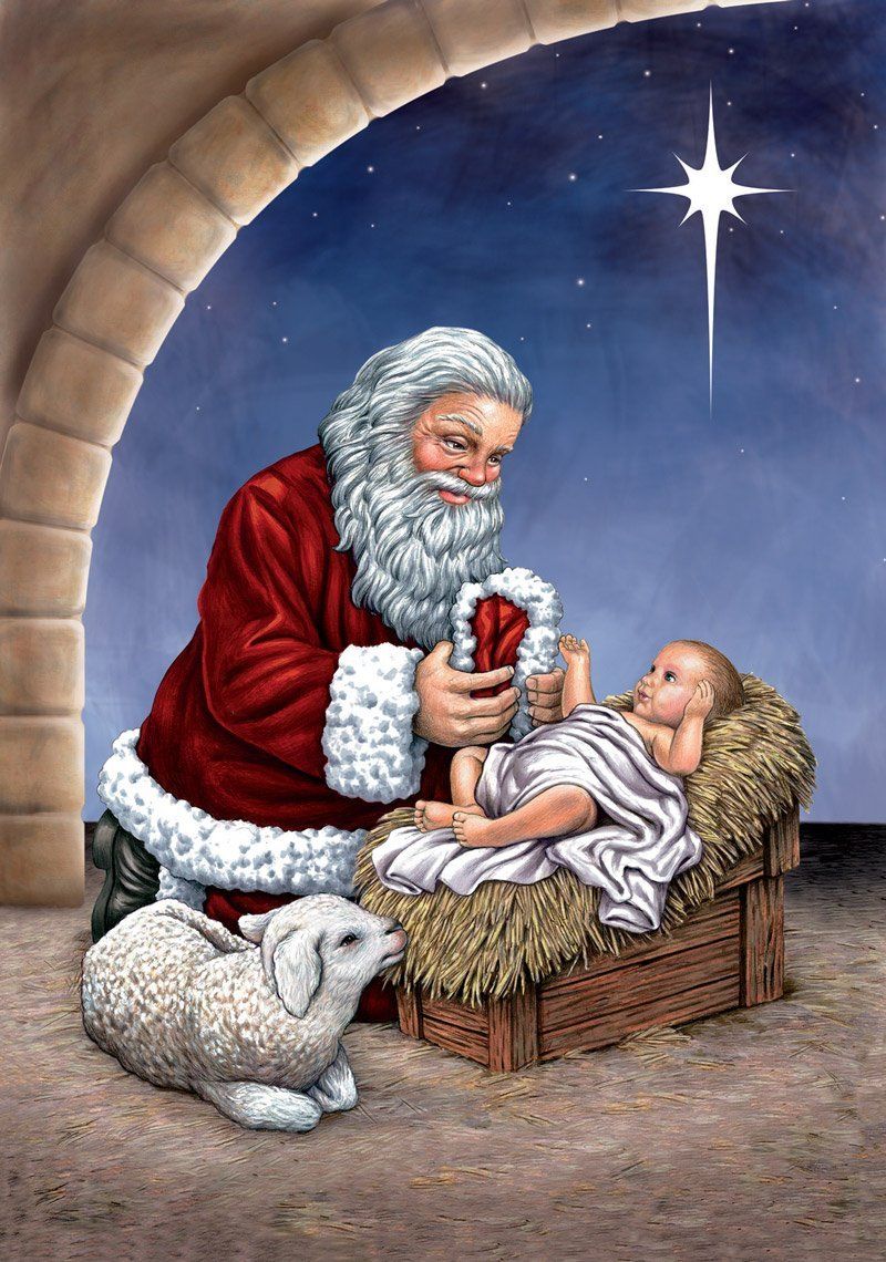 Santa and Baby Jesus - Diamond Painting Bling Art
