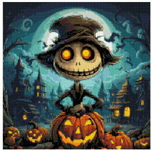 Load image into Gallery viewer, Skeleton with Pumpkins - Diamond Painting Bling Art
