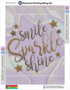 Smile Sparkle Shine - Diamond Painting Bling Art