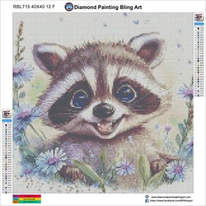 Smiling Raccoon - Diamond Painting Bling Art