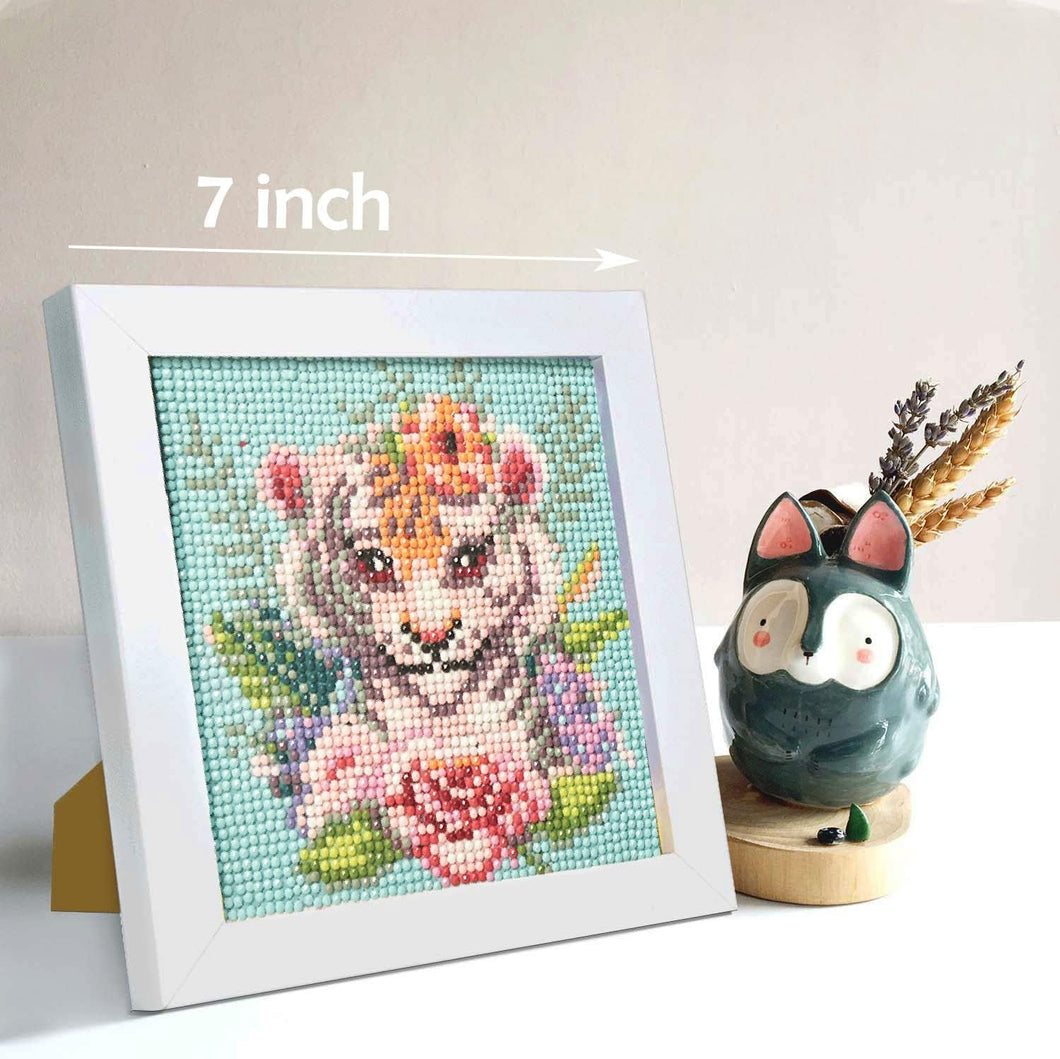 Snack Size Elephant or Tiger with Frame - Diamond Painting Bling Art