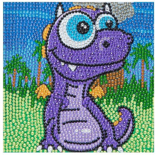 Snack Size Purple Dinosaur - Diamond Painting Bling Art