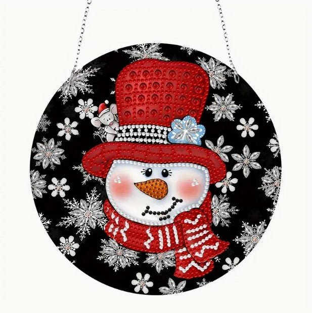 Snowman Crystal Pendant - Diamond Painting Bling Art