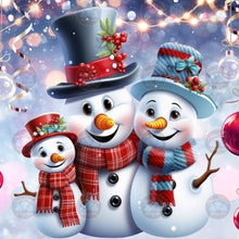 Load image into Gallery viewer, Snowman Family - Diamond Painting Bling Art
