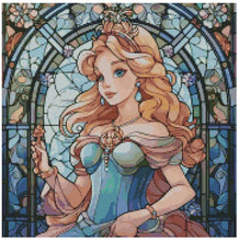 Load image into Gallery viewer, Stain Glass Princess - Diamond Painting Bling Art

