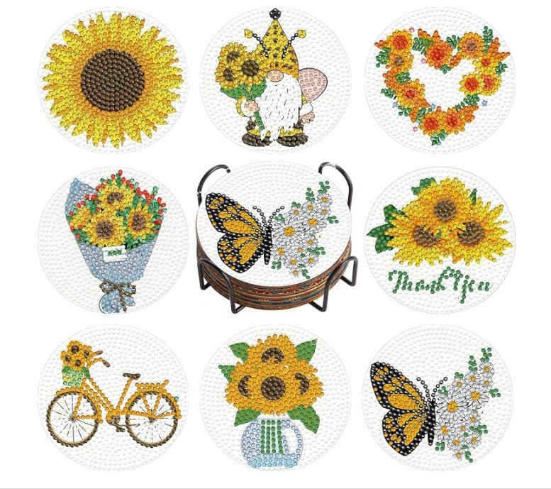 Sunflower Assorted Coaster set - Diamond Painting Bling Art