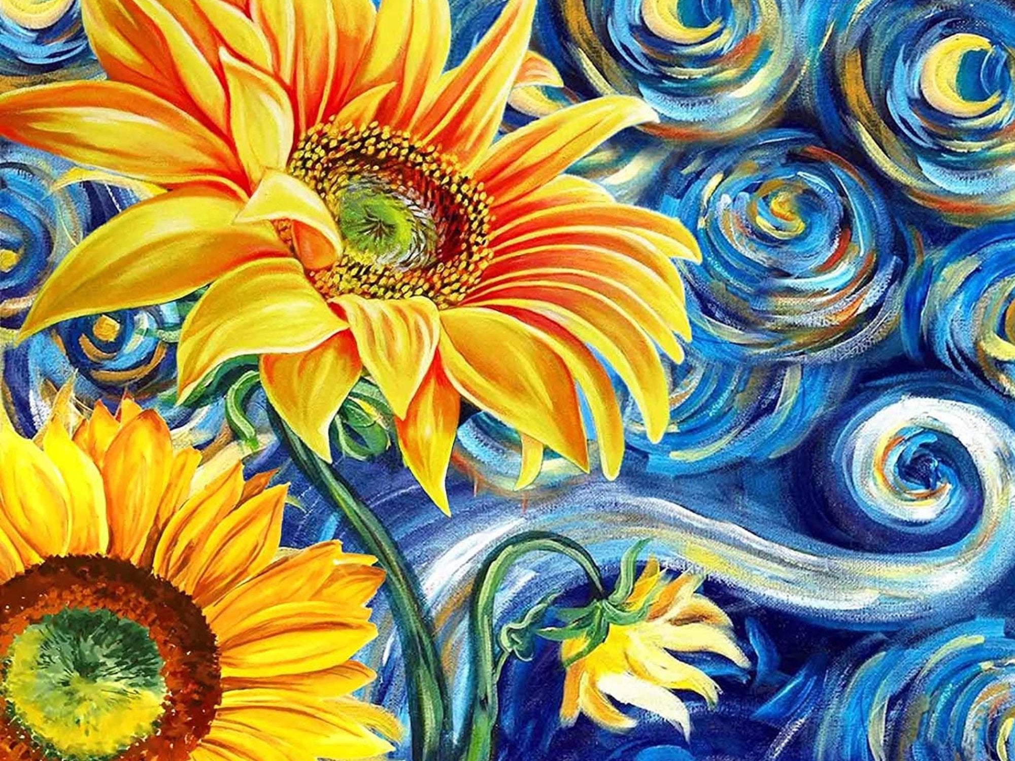 Sunflower Starry Night  Diamond Painting Bling Art