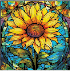 Sunflowers Stain Glass - Diamond Painting Bling Art