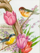 Cargar imagen en el visor de la galería, Tulips &amp; Spring Birds - Diamond Painting Bling Art
