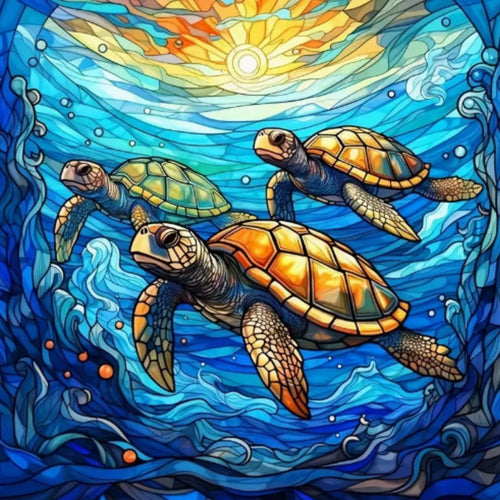 Turtle Trio - Diamond Painting Bling Art