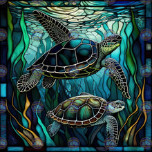 Load image into Gallery viewer, Turtles Stain Glass - Diamond Painting Bling Art
