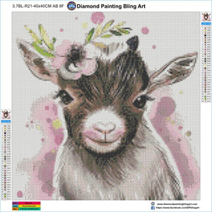 Watercolor Baby Goat - Diamond Painting Bling Art