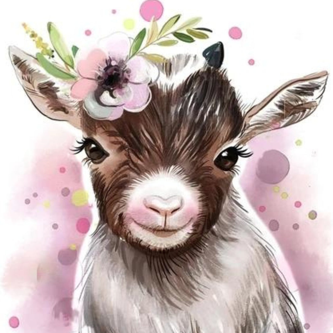 Watercolor Baby Goat - Diamond Painting Bling Art