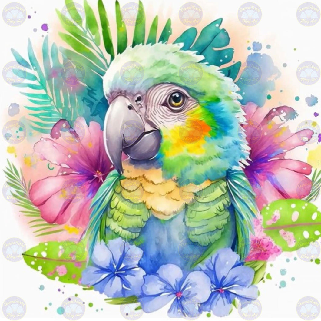 Watercolor Pastel Parrot - Diamond Painting Bling Art