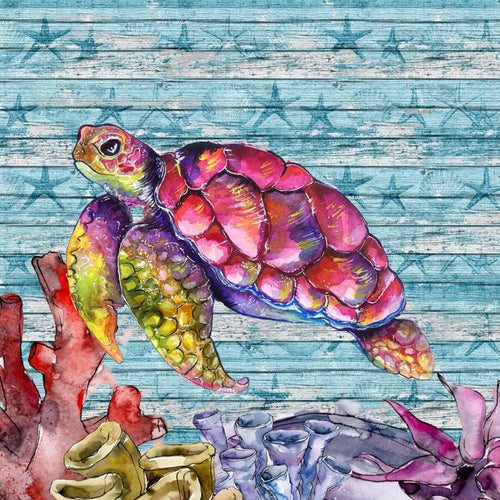 Watercolor Sea Turtle - Diamond Painting Bling Art
