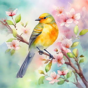 Watercolor Spring Bird - Diamond Painting Bling Art