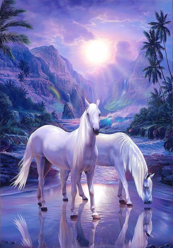 White Horse's - Diamond Painting Bling Art