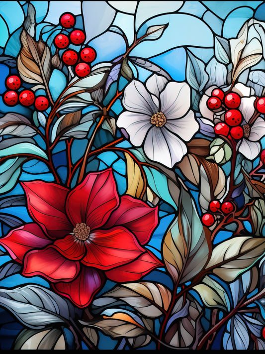 Winter Flowers - Diamond Painting Bling Art