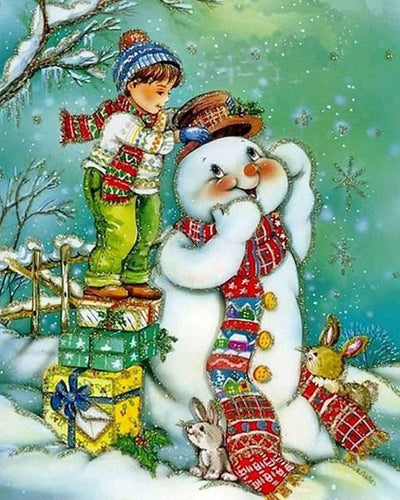 Winter Wonderland Snowman - Diamond Painting Bling Art