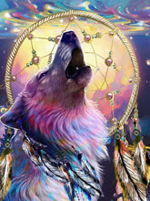 Load image into Gallery viewer, Wolf Dreamcatcher - Diamond Painting Bling Art

